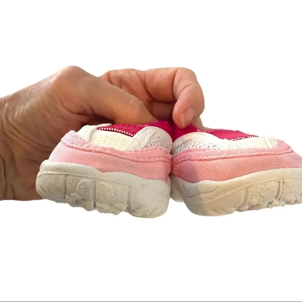 Baby Water Shoes Aqua Tech  Pink White Mesh Infant Beach Pool Size 1